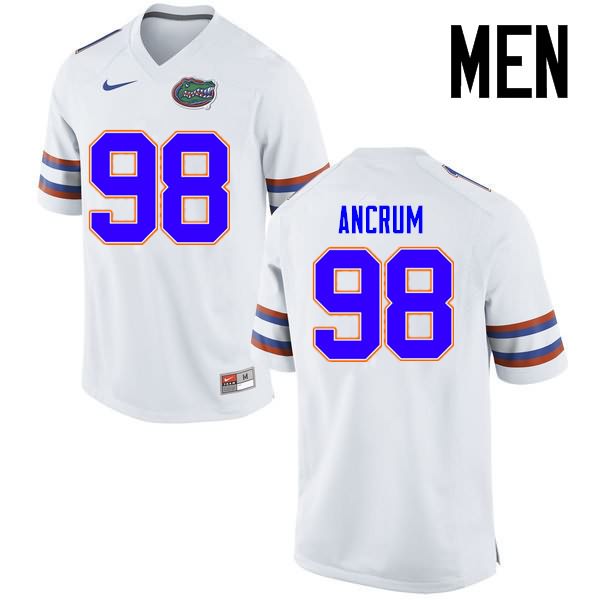 NCAA Florida Gators Luke Ancrum Men's #98 Nike White Stitched Authentic College Football Jersey SUD6864GP